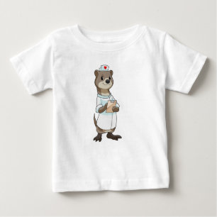 Camiseta Otter como Enfermeira com Coração