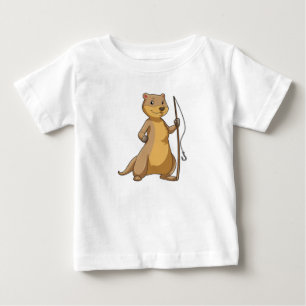 Camiseta Otter como pescador com barra de pesca
