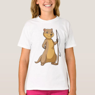Camiseta Otter como pescador com barra de pesca