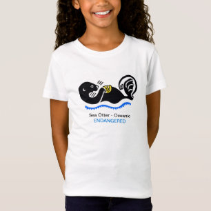 Camiseta OTTER do Mar Cinto - Imagens animais ameaçadas