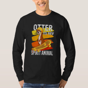 Camiseta Otter é o meu Espírito Animal Sea Otter Skateboard
