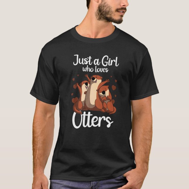 Camiseta Otter For Girls Women Sea Otter Animal (Frente)