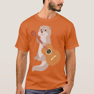 Camiseta Otter Guitarista Gift Animal Guitar Música Otter