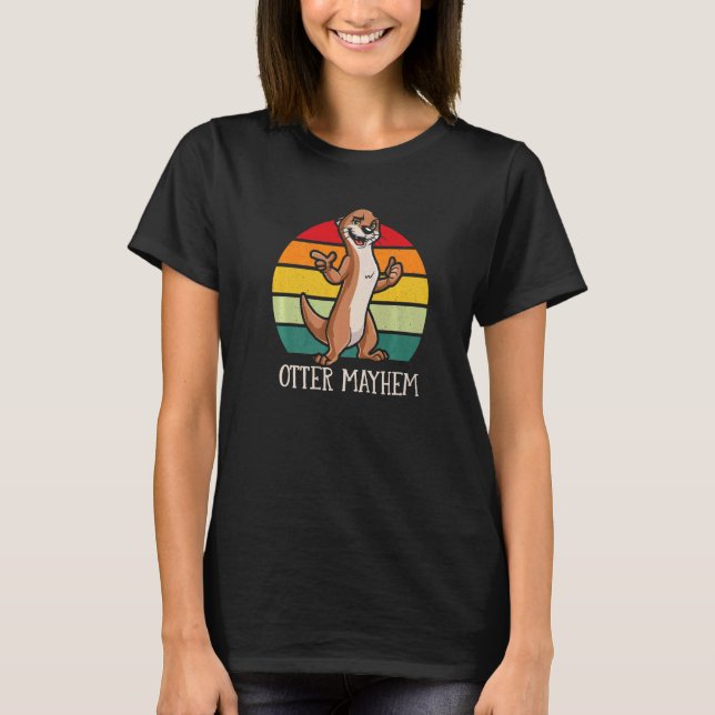 Camiseta Otter Mayhem  Otter  Humor Sea Otter Animal (Frente)