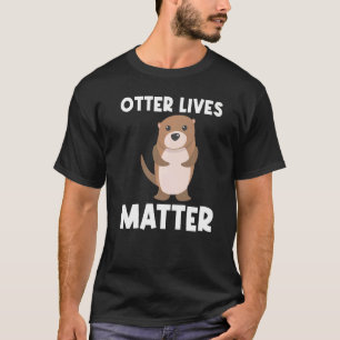 Camiseta Otter Para Homens Pup Aquáticos Feita Do Rio Anima