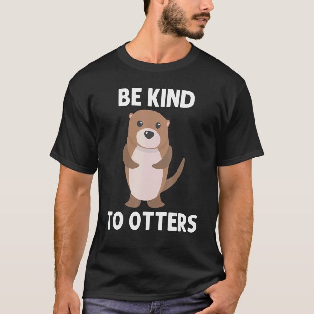 Camiseta Otter Para Homens Pup Aquáticos Feita Do Rio Anima (Frente)