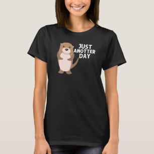Camiseta Otter Para Homens Pup Aquáticos Feita Do Rio Anima