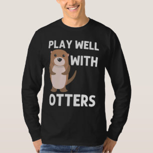 Camiseta Otter Para Homens Pup Aquáticos Feita Do Rio Anima