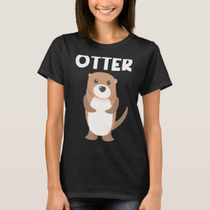 Camiseta Otter Para Homens Pup Aquáticos Feita Do Rio Anima
