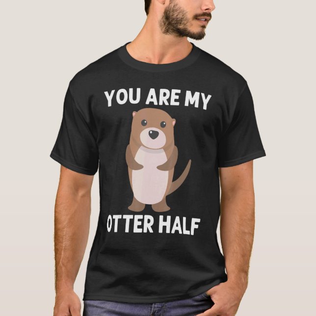 Camiseta Otter Para Homens Pup Aquáticos Feita Do Rio Anima (Frente)