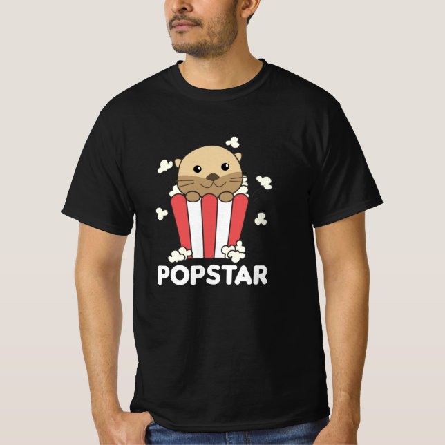 Camiseta Otter Popcorn Pop Star Poppin Funny (Frente)
