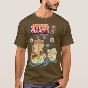 Camiseta Otter ramen, por favor, trocadilho engraçado udon
