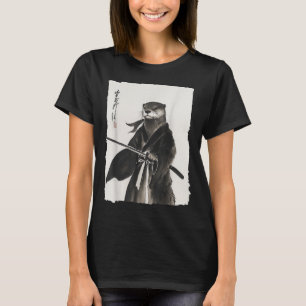 Camiseta Otter Samurai Janpanese Vintage Warrior Art Anime