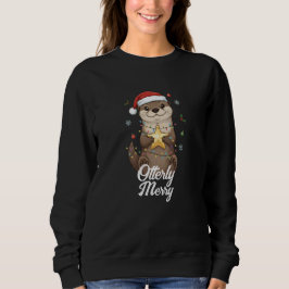 Camiseta Otterly Merry Natal - Foca Fofo com Chapéu de Papa