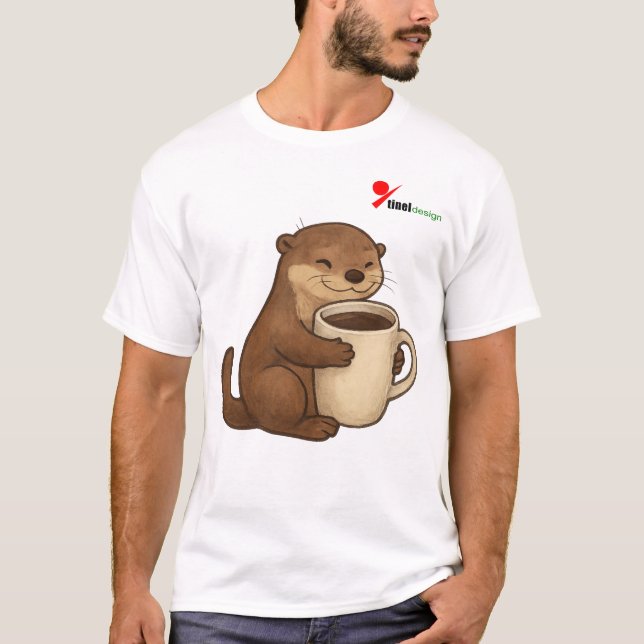 Camiseta "Otterly Obsessed with Coffee" | Lontra F (Frente)