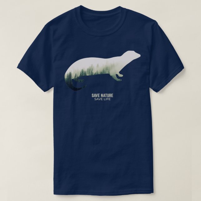Camiseta Otters in Forest Environment Climate Protection Cl (Frente do Design)