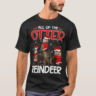 Camiseta Otters Reindeer Deer Antler Funny Christmas Santa