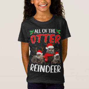 Camiseta Otters Reindeer Deer Antler Papais noeis de Natal