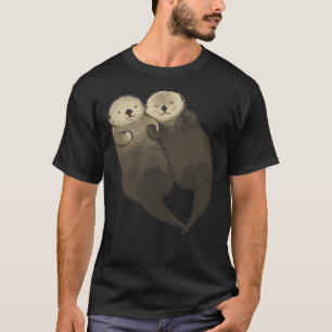 Camiseta Otters Significativos - Otters Segurando Mãos Cl
