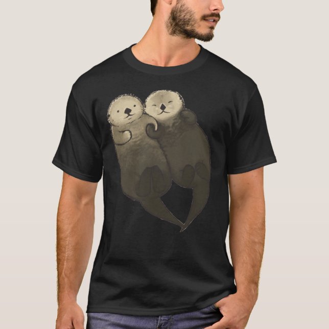Camiseta Otters Significativos - Otters Segurando Mãos Clás (Frente)