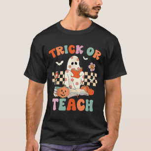 Camiseta Ou Ensinar Professora De Ensino De Halloween Retro