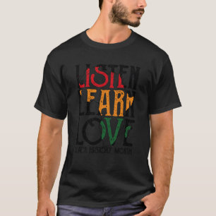 Camiseta Ouça Amor Aprender Professora Africano Negra