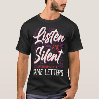Camiseta Ouça E Silencioso Professor Ortografia Aluno Sarca
