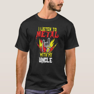 Camiseta Ouça Metal Com O Tio Rock Lover Rocker Me