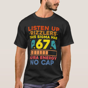 Camiseta Ouça Rizzlers Aura Energy 67 Sem Limite Sigma Mem