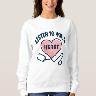 Camiseta Ouça seu estetoscópio cardíaco