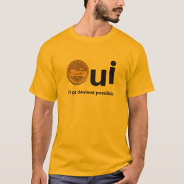 Camiseta OUI Québec Référendum 1995 affiche Dollares Jaune