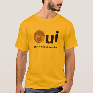 Camiseta OUI Québec Référendum 1995 affiche Dollares Jaune