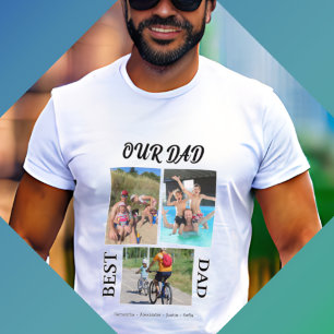 Camiseta Our Dad Best Dad Photo Collage Personalize Fathers