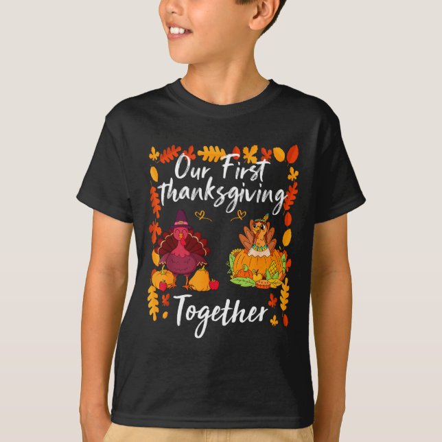 Camiseta Our First Thanksgiving Together Matching Couple  (Frente)