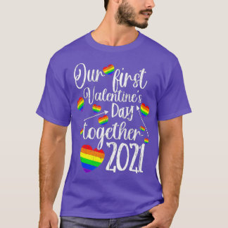 Camiseta Our First Valentines Day ogether 2021 Gay Couple L