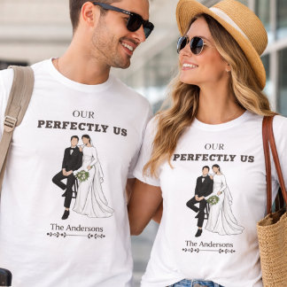 Camiseta Our Perfectly Us - Modern Bride & Groom Matching 