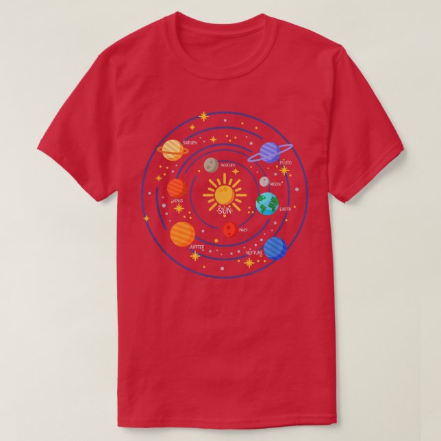 Camiseta Our Solar System Science Education - Galaxy Space  (Frente do Design)