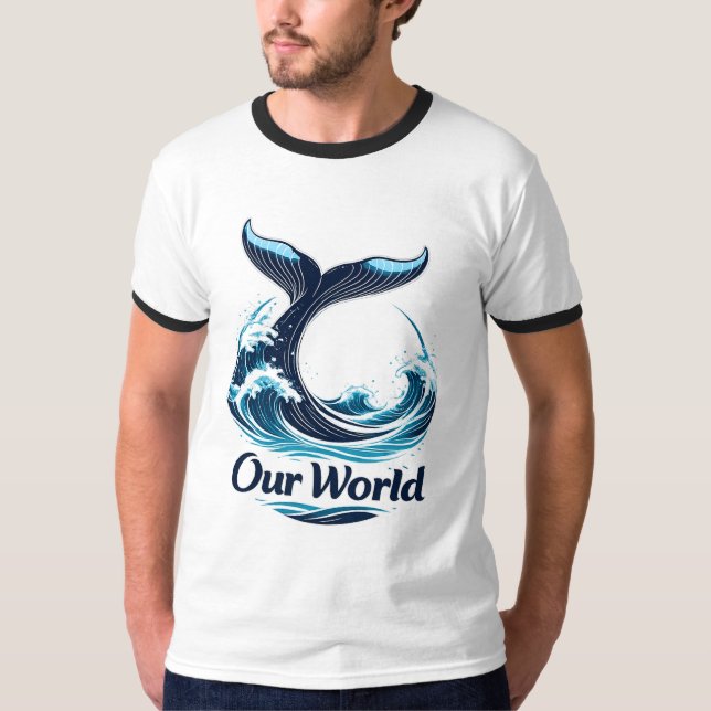 Camiseta Our World Whale Tail Ocean Conservation (Frente)