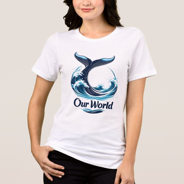 Camiseta Our World Whale Tail Ocean Conservation (Frente)