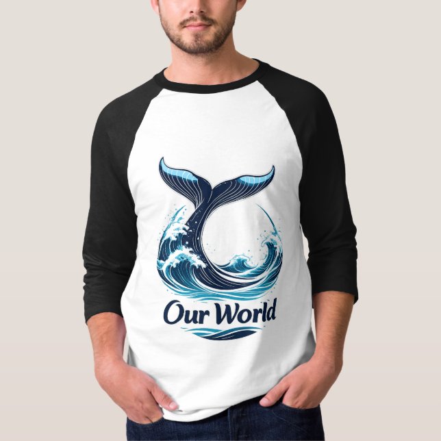 Camiseta Our World Whale Tail Ocean Conservation (Frente)