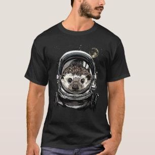 Camiseta ouriço astronauta do espaço sideral cara de ouriço