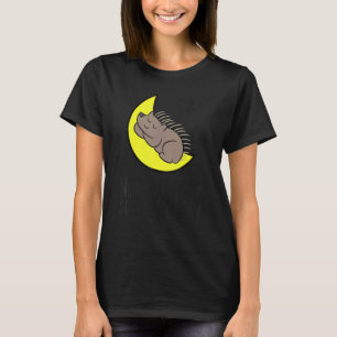 Camiseta ouriço Cansado Soneca Todo o Dia Dorme a Noite Tod