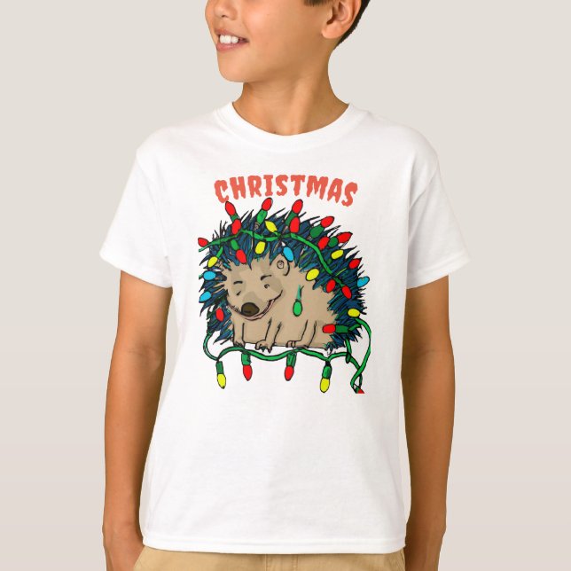 Camiseta ouriço de Natal (Frente)