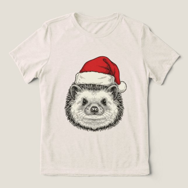 Camiseta ouriço de Natal fofo (Design frontal)