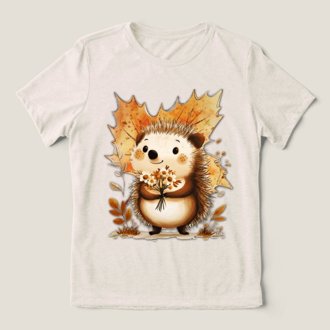 Camiseta Ouriço de Outono (Design frontal)