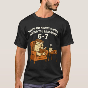 Camiseta ouriço engraçado lendo livro 67 seis sete meme