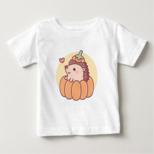 Camiseta ouriço fofo em abóbora Halloween outono