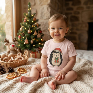Camiseta Ouriço Fofo Feliz Natal