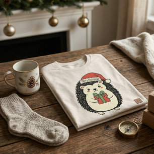 Camiseta Ouriço Fofo Feliz Natal