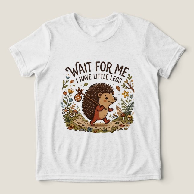Camiseta ouriço fofo viajante com perninhas (Design frontal)